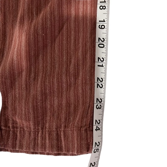 American Eagle Striped Paperbag Cotton/Linen Blend Pants Rust Small - Picture 8 of 10